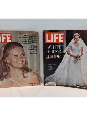 Tricia Nixon Wedding & Howard Hughes Jan June 1971 Lot of 2 Life Magazines VTG
